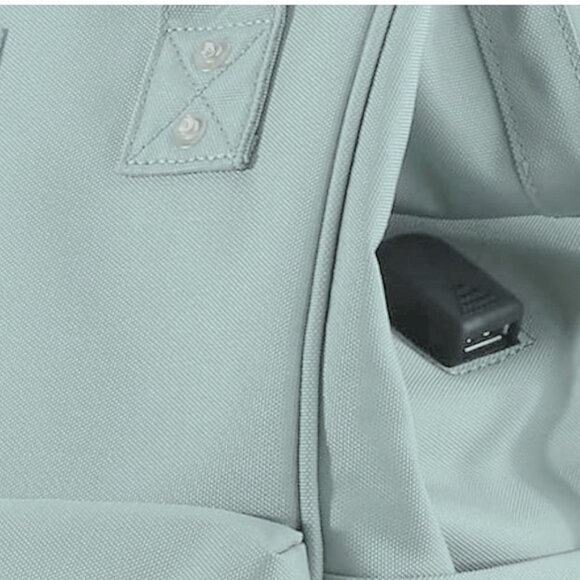 Large BLUE Laptop Backpack - USB Charging Port - Wide Opening - Water Resistant - Picture 3 of 16